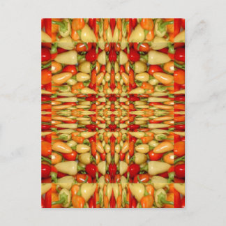 Cartão Postal Padrão de repetição de abstrato de pimentos quente