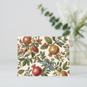 Cartão Postal Padrão de romã Fruit de William Morris