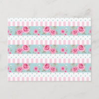 Padrão de Rosas Florais Românticos Rosa e Mint