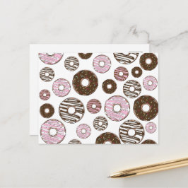 Cartão Postal Padrão De Rosquinhas, Rosquinhas Rosa, Rosquinhas