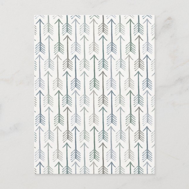 Cartão Postal Padrão de Seta de Wanderlust da Aquarela (Frente)