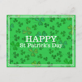 Cartão Postal Padrão de Shamrock de Dia de São Patrício Elegante