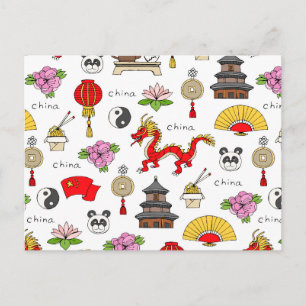 Cartão Postal Padrão de Símbolos da China