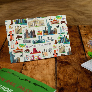 Cartão Postal Padrão de Símbolos dos Estados Unidos