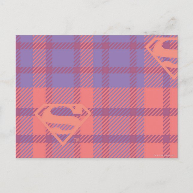 Cartão Postal Padrão de Supergirl Pink e Púrpura (Frente)