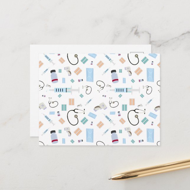 Cartão Postal Padrão de suprimentos médicos para profissionais d (Frente/Verso In Situ)