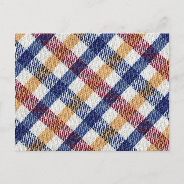 Cartão Postal Padrão de Tartan multicolorido (Frente)