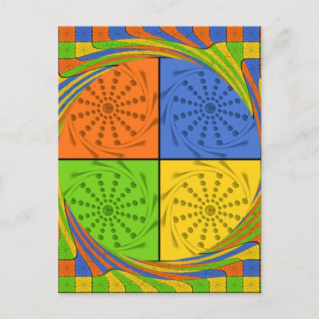 Cartão Postal Padrão de tecido egípcio sem costura (Frente)