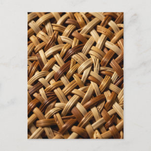 Cartão Postal Padrão de Textura de Trama de Vime de Rattan Natur