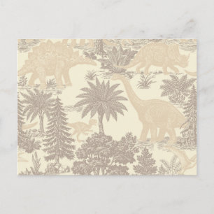 Cartão Postal Padrão de Toalete de Dinossauro Vintage