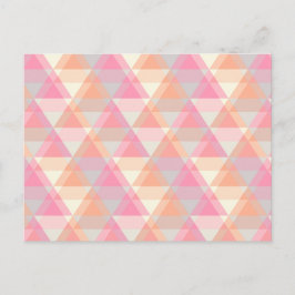 Cartão Postal Padrão de Triângulo Rosa Moderno