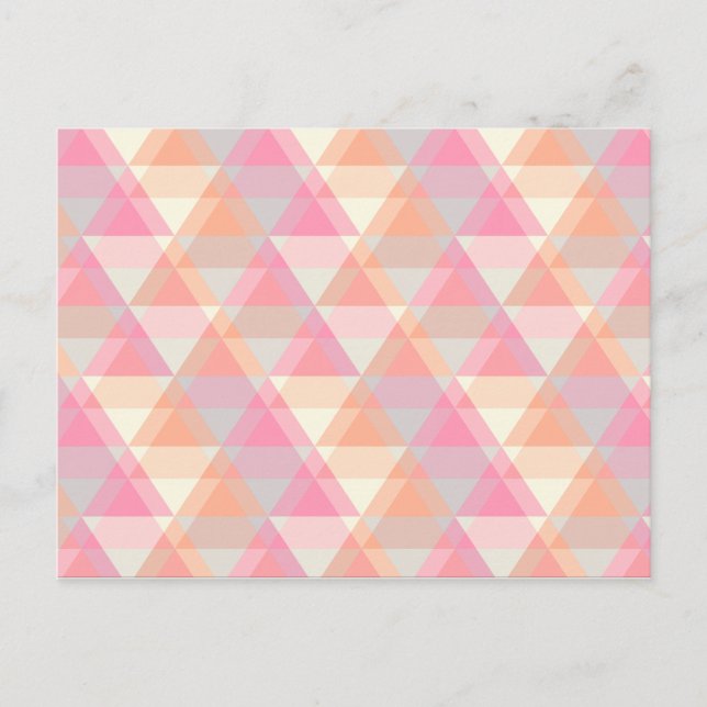 Cartão Postal Padrão de Triângulo Rosa Moderno (Frente)