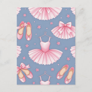 Cartão Postal Padrão de Tutu de Ballet Rosa
