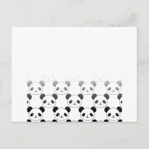 Cartão Postal Padrão de Urso Panda Gradiente