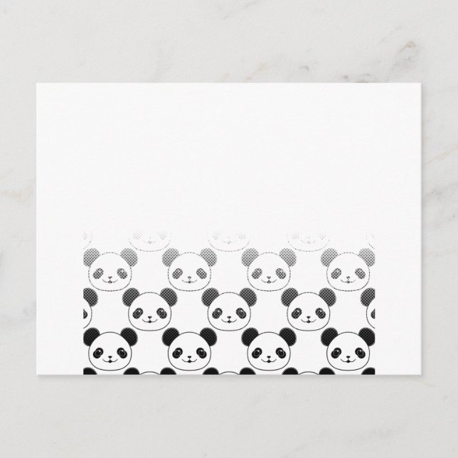 Cartão Postal Padrão de Urso Panda Gradiente (Frente)