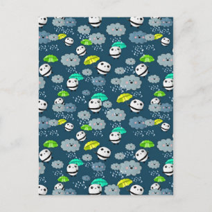 Cartão Postal Padrão de Ursos de Panda Cuta