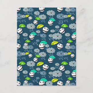 Cartão Postal Padrão de Ursos de Panda Cuta