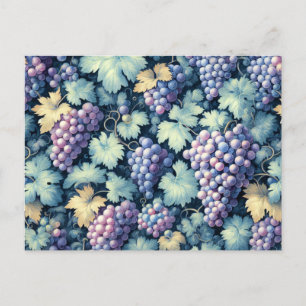 Cartão Postal Padrão de Uvas de Vintage