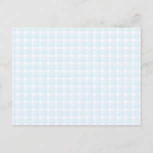 Cartão Postal Padrão de verificação de Gingham. Azul pálido e br