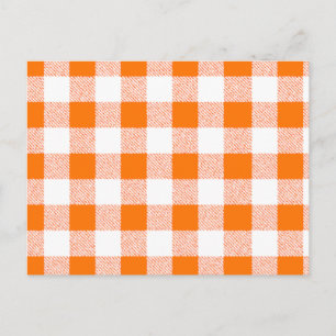 Cartão Postal Padrão de Verificação de Gingham Laranja