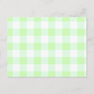 Cartão Postal Padrão de Verificação de Gingham Verde Claro