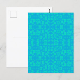 Cartão Postal Padrão de Vidro Fosco Turquesa Azul Arte Abstrata