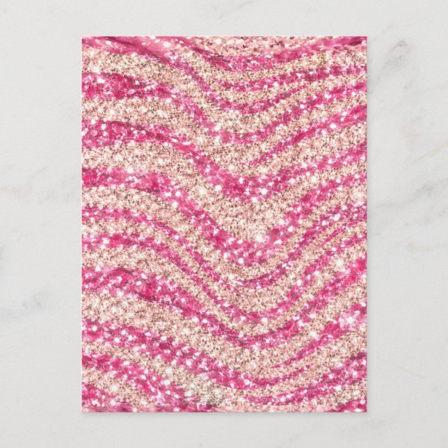 Cartão Postal Padrão de Zebra com Brilho Rosa Menina             (Frente)