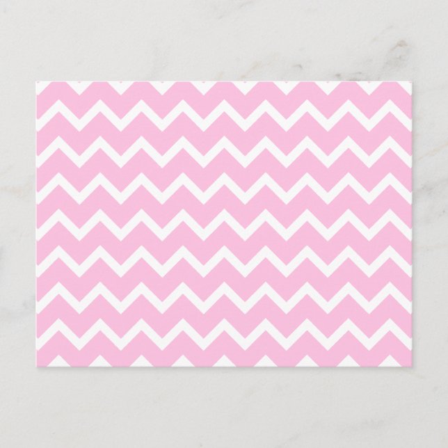 Cartão Postal Padrão de Zigzag branco e rosa pálido. (Frente)