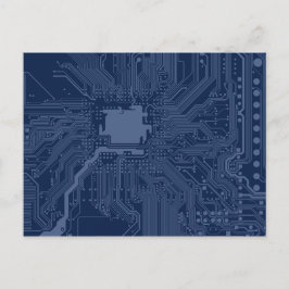 Cartão Postal Padrão do circuito da placa-mãe do Geek azul
