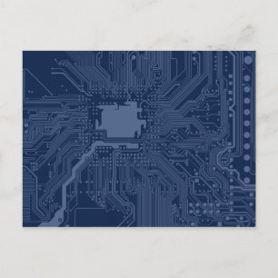 Cartão Postal Padrão do circuito da placa-mãe do Geek azul