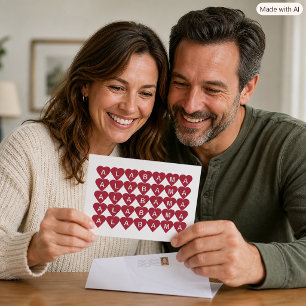 Cartão Postal Padrão do Coração Vermelho do Alabama