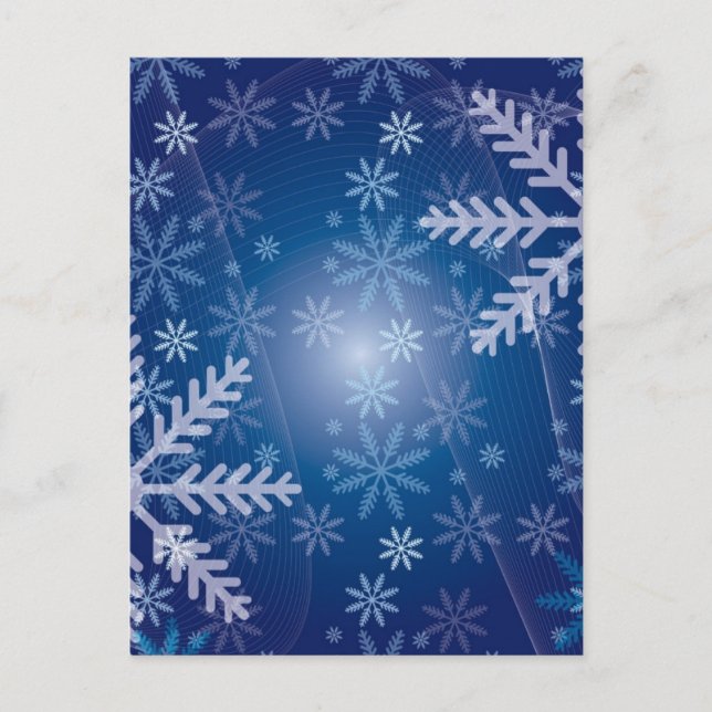 Cartão Postal Padrão do Floco de Neve de inverno (Frente)