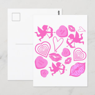 Cartão Postal Padrão do Namorados rosa