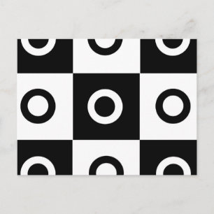 Cartão Postal Padrão do verificador preto e branco
