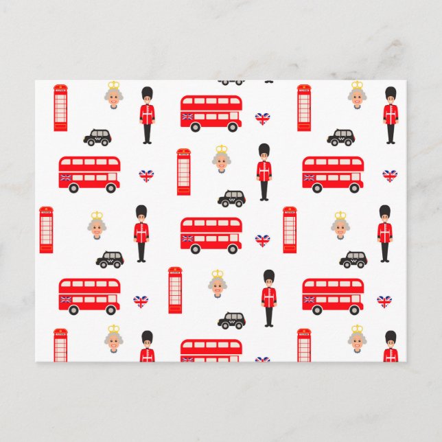 Cartão Postal Padrão dos Símbolos da Inglaterra (Frente)