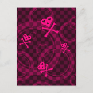 Cartão Postal Padrão Emo Rosa Com Círculos