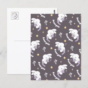 Cartão Postal Padrão Escorpião Cósmico do Loppitokki: Bunny Art 