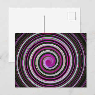 Cartão Postal Padrão espiral roxo
