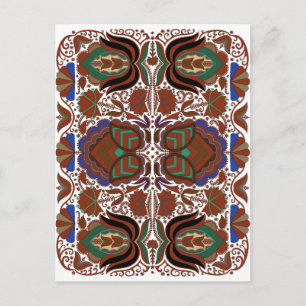 Cartão Postal Padrão estoniano de arte popular com flores