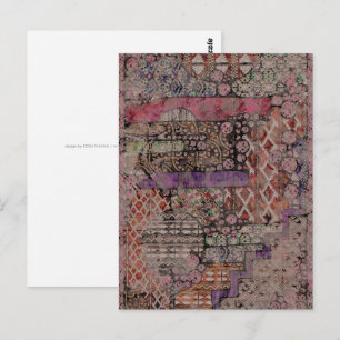 Cartão Postal Padrão Etno Abstrato - Folclore Arte 1