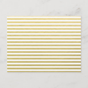 Cartão Postal Padrão Faux Gold Foil White Stripes