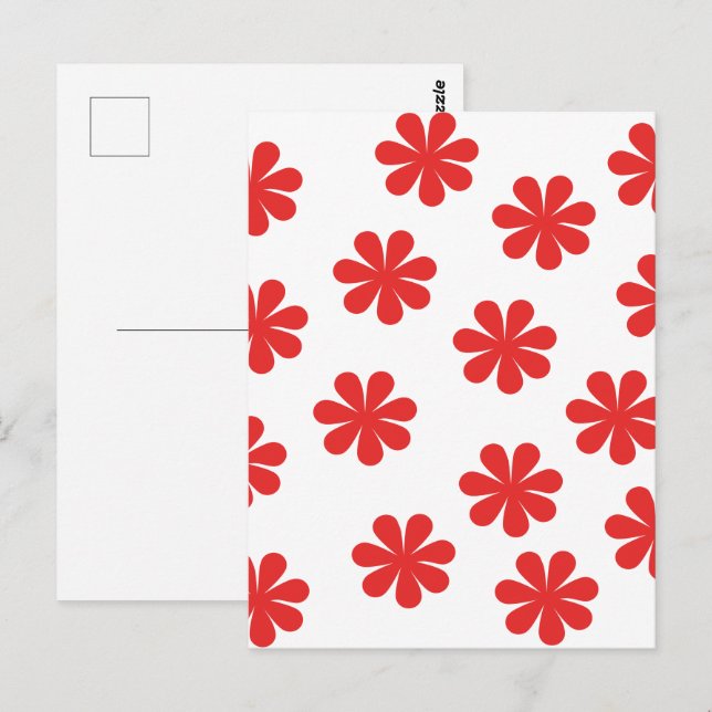 Cartão Postal Padrão floral abstrato (Frente/Verso)