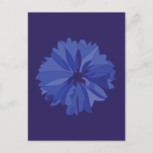 Cartão Postal Padrão Floral Azul Cornflower