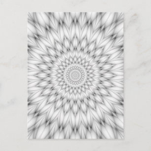 Cartão Postal Padrão Floral em Preto e Branco