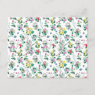 Cartão Postal Padrão Floral Leve