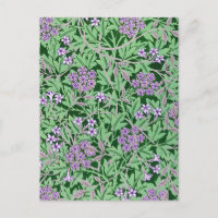 Padrão floral lilás e verde