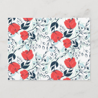 Cartão Postal Padrão floral moderno e elegante