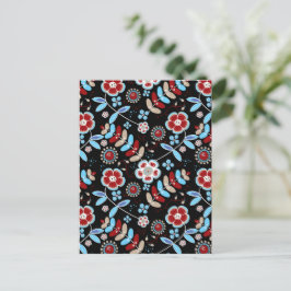 Cartão Postal Padrão Floral Povo Ousado