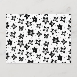 Cartão Postal Padrão Floral Reconstruído - Gótico acromático