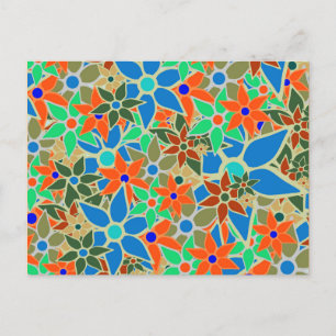 Cartão Postal Padrão Floral Trendy #8